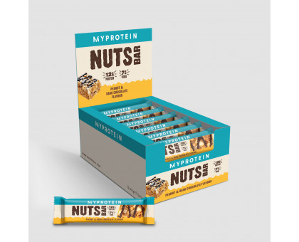 Батончики Nuts - 12 x 45g - Dark Chocolate & Peanut