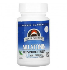 Source Naturals, Sleep Science, мелатонин, 2,5 мг, 60 леденцов