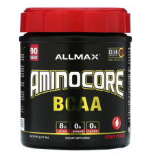 ALLMAX, аминокислоты с разветвленной цепью AMINOCORE, голубая малина, 315 г (0,69 фунта)