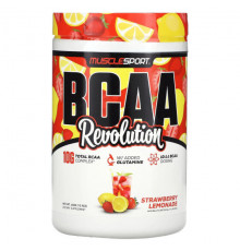 MuscleSport, BCAA, Revolution, клубничный лимонад, 450 г (15,9 унции)