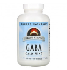 Source Naturals, ГАМК, успокаивающее средство, 750 мг, 180 капсул