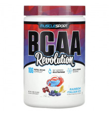 MuscleSport, BCAA Revolution, итальянский лед со вкусом радуги, 450 г (15,9 унции)