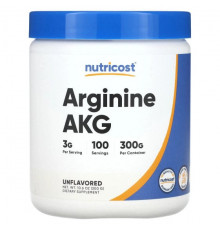 Nutricost, Аргинин AKG, без добавок, 300 г (10,6 унции)