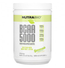 NutraBio, BCAA 5000, киви и клубника, 401 г (0,88 фунта)