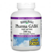 Natural Factors, Stress Relax, Pharma GABA, 100 мг, 60 вегетарианских капсул