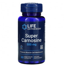 Life Extension, Super Carnosine, 500 мг, 60 вегетарианских капсул