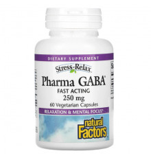 Natural Factors, Stress Relax, Pharma GABA, 100 мг, 60 вегетарианских капсул