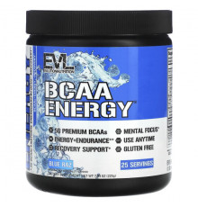 EVLution Nutrition, BCAA Energy, Blue Raz, 225 г (7,94 унции)