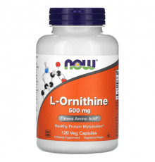 L-Ornithine, 500 mg, 120 Veg Capsules