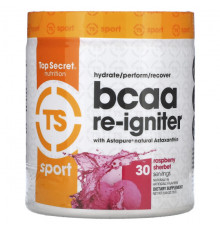 Top Secret Nutrition, Sport, BCAA Re-Igniter с астаксантином Astapure, малиновый щербет, 278 г (9,80 унции)