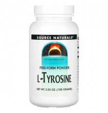 Source Naturals, L-тирозин, порошок произвольной формы, 3.53 унций (100 г)