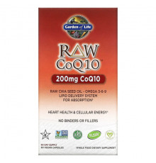 Garden of Life, RAW CoQ10, 200 мг, 60 веганских капсул