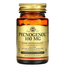 Solgar, Pycnogenol, 100 мг, 30 растительных капсул