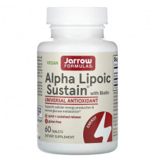 Jarrow Formulas, Alpha Lipoic Sustain, альфа-липоевая кислота с биотином, 300 мг, 60 таблеток