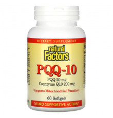 Natural Factors, PQQ-10, PQQ 20 мг, коэнзим Q10 200 мг, 30 капсул