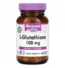 Bluebonnet Nutrition, L-глутатион, 100 мг, 60 растительных капсул