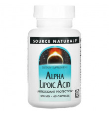 Source Naturals, альфа-липоевая кислота, 300 мг, 60 капсул