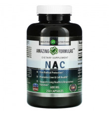 Amazing Nutrition, NAC, 600 мг, 250 капсул