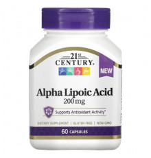 21st Century, Альфа-липоевая кислота, 200 мг, 60 капсул