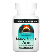 Source Naturals, Athletic Series, транс-феруловая кислота, 250 мг, 60 таблеток