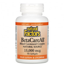 Natural Factors, BetaCareAll, 15 000 мкг, 90 капсул