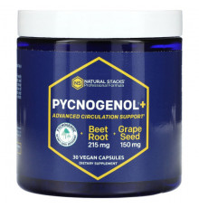 Natural Stacks, Pycnogenol +, 30 веганских капсул