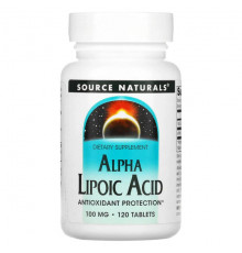 Source Naturals, Альфа-липоевая кислота, 100 мг, 120 таблеток