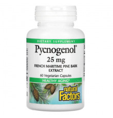 Natural Factors, Pycnogenol, 25 мг, 60 вегетарианских капсул