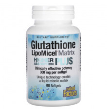 Natural Factors, Glutathione LipoMicel Matrix, 300 мг, 60 мягких таблеток