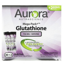 Aurora Nutrascience, Mega-Pack+, глутатион, 750 мг, 32 пакетика по 15 мл (0,5 жидк. унции)