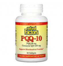 Natural Factors, PQQ-10, PQQ 20 мг, коэнзим Q10 200 мг, 30 капсул