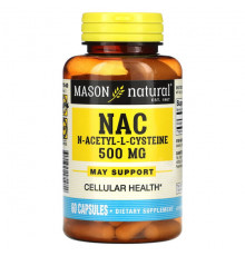 Mason Natural, NAC N-Ацетил-L-цистеин, 60 капсул