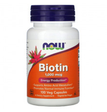 Biotin, 1,000 mcg, 100 Veg Capsules