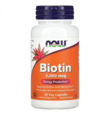 Biotin, 5,000 mcg, 60 Veg Capsules