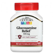 21st Century, Glucosamine Relief, 500 мг, 60 капсул, которые легко глотать
