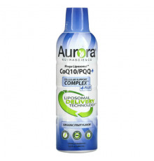 Aurora Nutrascience, Mega-Liposomal CoQ10/PQQ+, коэнзим Q10 и пирролохинолинхинон+, со вкусом органических фруктов, 480 мл (16 жидк. унций)