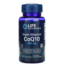 Life Extension, Super Ubiquinol CoQ10 with Enhanced Mitochondrial Support, 100 мг, 60 мягких желатиновых капсул