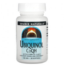 Source Naturals, Убихинол, коэнзим QH, 100 мг, 30 мягких таблеток