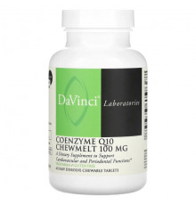 DaVinci Laboratories of Vermont, Жевательный порошок коэнзим Q10, 100 мг, 60 легко растворяющихся жевательных таблеток