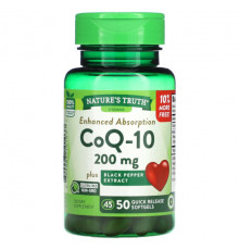 Nature's Truth, CoQ-10, Enhanced Absorption, 100 mg, 50 Quick Release Softgels