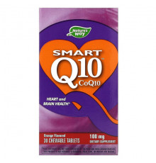 Nature's Way, Smart Q10, апельсин, 100 мг, 30 жевательных таблеток