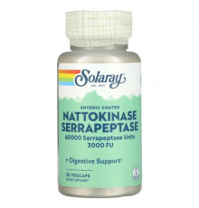 Nattokinase Serrapeptase, Enteric Coated, 30 VegCaps