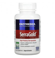 Enzymedica, SerraGold, высокоэффективная серрапептаза, 60 капсул