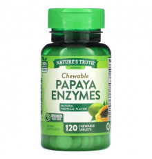 Chewable Papaya Enzymes, Natural Tropical, 120 Chewable Tablets