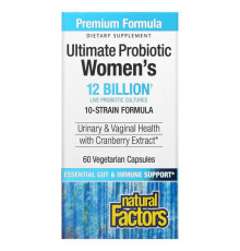 Natural Factors, Ultima Probiotic Women’s, пробиотик для женщин, 12 млрд КОЕ, 60 вегетарианских капсул