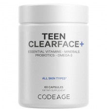 Teen Clearface Vitamins - All Skin Type Multivitamins, Minerals, Probiotics Supplement for Boys & Girls Ages 12-18 - 60ct