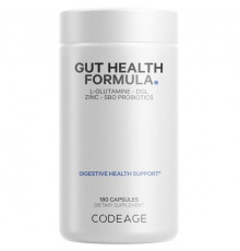 Gut Health Formula, L Glutamine, Zinc, Mushrooms, Licorice, Probiotics & Prebiotics Supplement - 180ct