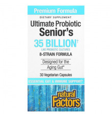 Natural Factors, Ultimate Probiotic, для пожилых людей, 35 млрд КОЕ, 30 вегетарианских капсул