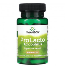 Swanson, ProLacto Acidophilus, 4 миллиарда КОЕ, 60 растительных капсул с ЭМБО