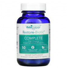 Nutricology, Restore-Biotic Complete, 50 миллиардов, 60 вегетарианских капсул с отсроченным высвобождением